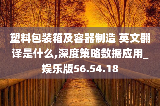 塑料包装箱及容器制造 英文翻译是什么,深度策略数据应用_娱乐版56.54.18