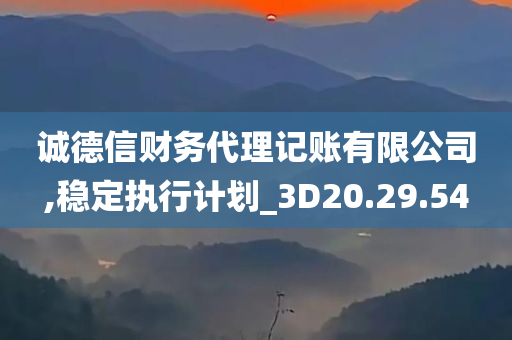 诚德信财务代理记账有限公司,稳定执行计划_3D20.29.54