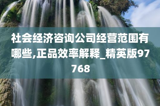 社会经济咨询公司经营范围有哪些,正品效率解释_精英版97768