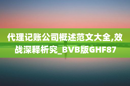 代理记账公司概述范文大全,效战深释析究_BVB版GHF87