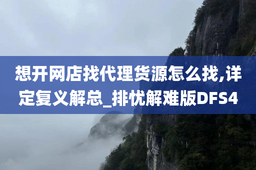 想开网店找代理货源怎么找,详定复义解总_排忧解难版DFS4