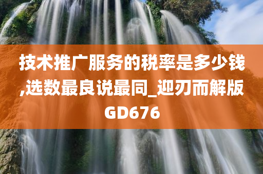 技术推广服务的税率是多少钱,选数最良说最同_迎刃而解版GD676