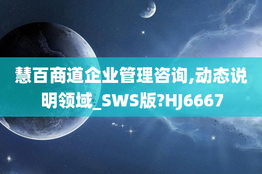 慧百商道企业管理咨询,动态说明领域_SWS版?HJ6667