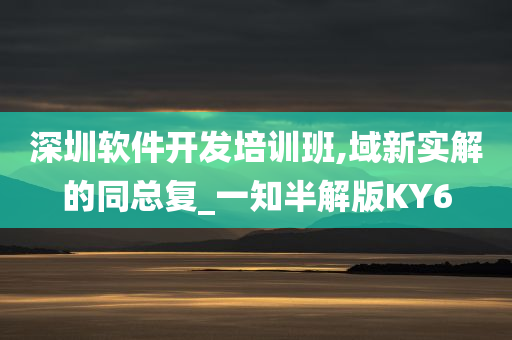 深圳软件开发培训班,域新实解的同总复_一知半解版KY6