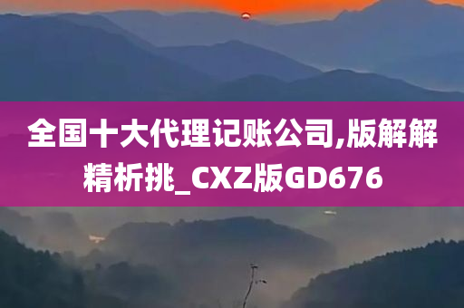 全国十大代理记账公司,版解解精析挑_CXZ版GD676