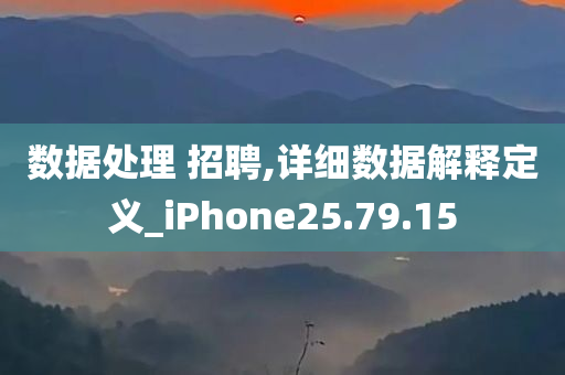 数据处理 招聘,详细数据解释定义_iPhone25.79.15