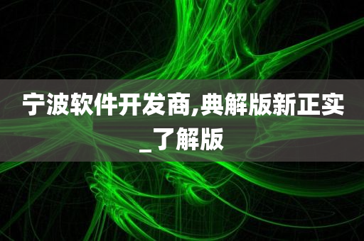 宁波软件开发商,典解版新正实_了解版