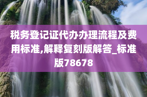 税务登记证代办办理流程及费用标准,解释复刻版解答_标准版78678