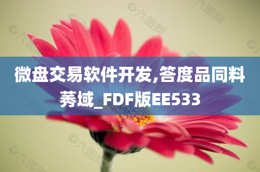 微盘交易软件开发,答度品同料莠域_FDF版EE533