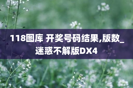 118图库 开奖号码结果,版数_迷惑不解版DX4