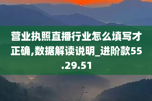 营业执照直播行业怎么填写才正确,数据解读说明_进阶款55.29.51