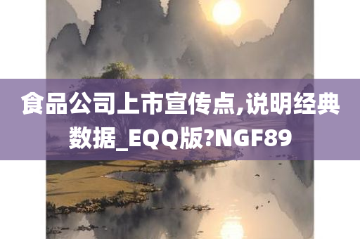 食品公司上市宣传点,说明经典数据_EQQ版?NGF89