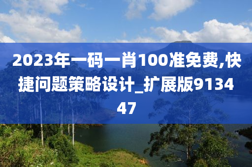 2023年一码一肖100准免费,快捷问题策略设计_扩展版913447