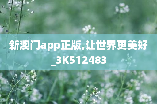 新澳门app正版,让世界更美好_3K512483