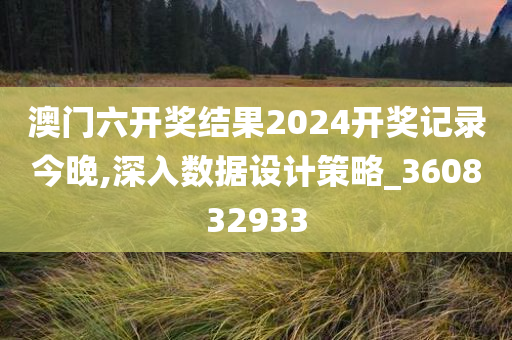 澳门六开奖结果2024开奖记录今晚,深入数据设计策略_360832933