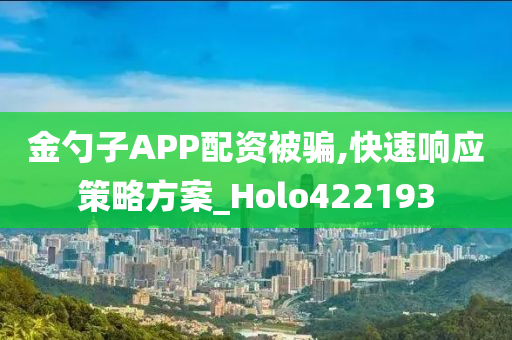 金勺子APP配资被骗,快速响应策略方案_Holo422193