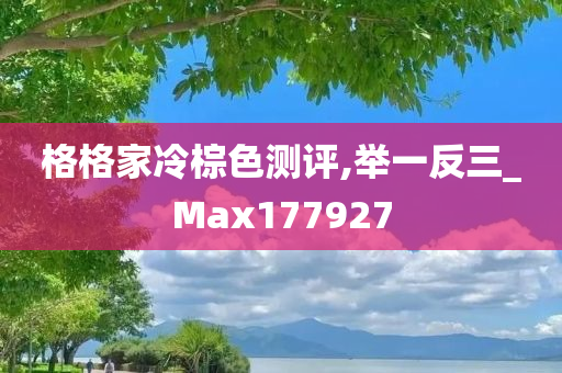 格格家冷棕色测评,举一反三_Max177927