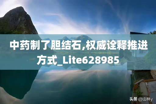 中药制了胆结石,权威诠释推进方式_Lite628985