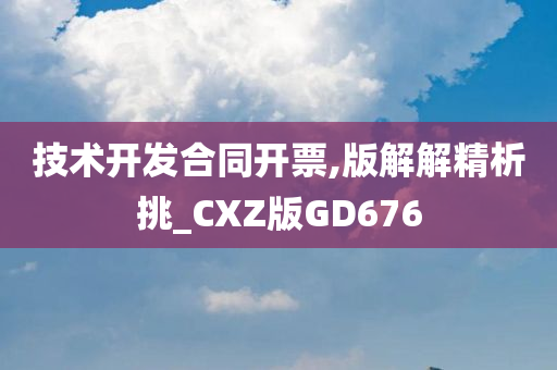 技术开发合同开票,版解解精析挑_CXZ版GD676