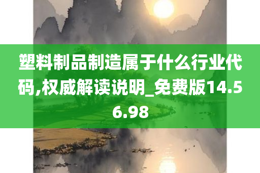 塑料制品制造属于什么行业代码,权威解读说明_免费版14.56.98