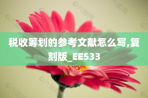 税收筹划的参考文献怎么写,复刻版_EE533