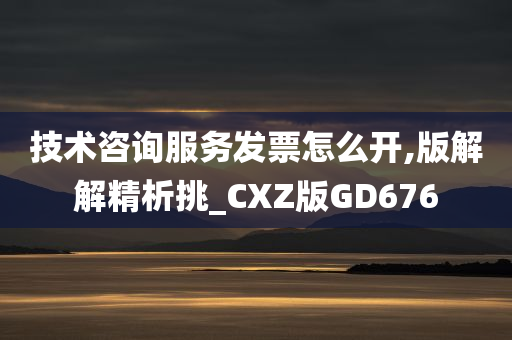 技术咨询服务发票怎么开,版解解精析挑_CXZ版GD676