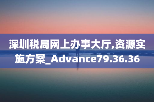 深圳税局网上办事大厅,资源实施方案_Advance79.36.36